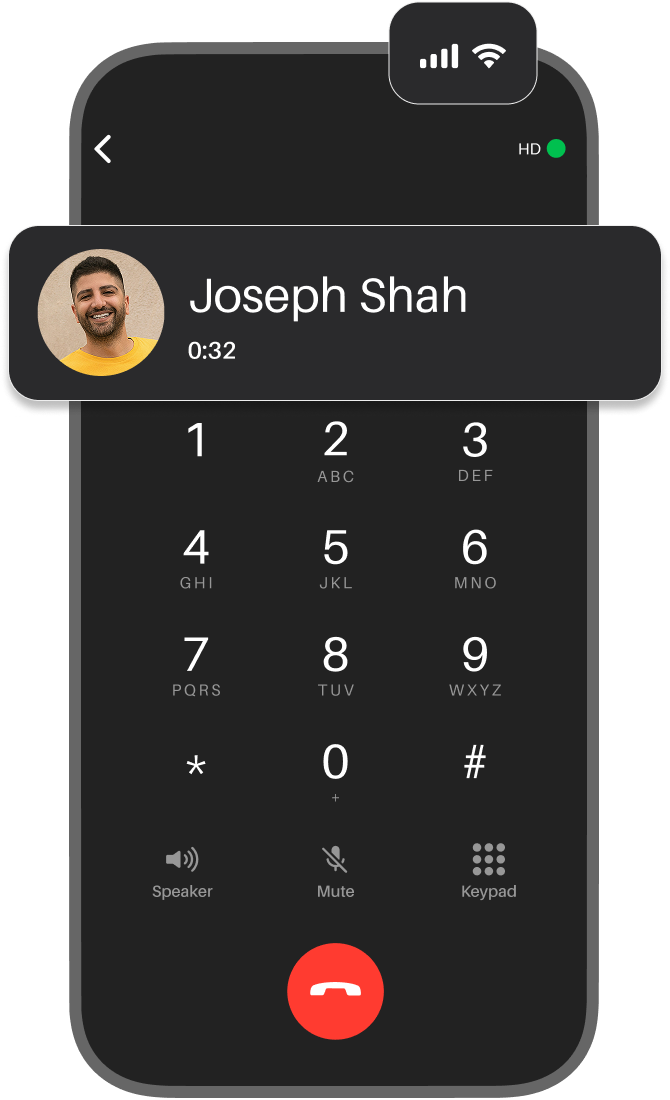 unlimited free calling over wi-fi or data
